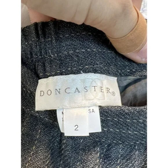 Doncaster VTG 90s‎ Long Gray Pinstripe Wool Skirt Suit sz 2 - Picture 5 of 6